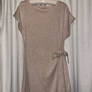 Women's Taupe Tie-Front Top